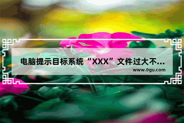 电脑提示目标系统“XXX”文件过大不能操作怎么办？