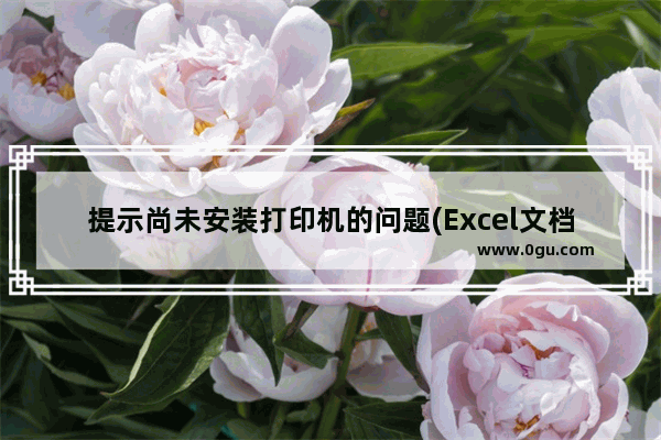 提示尚未安装打印机的问题(Excel文档无法打印)