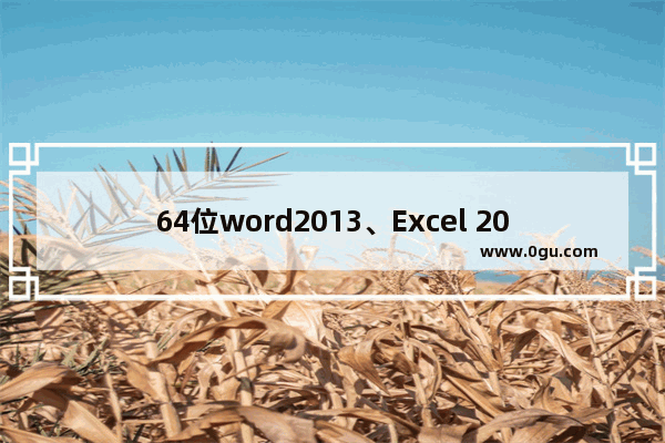 64位word2013、Excel 2013提示内存不足，PowerPoint 2013无法打开文件的一个解决方案