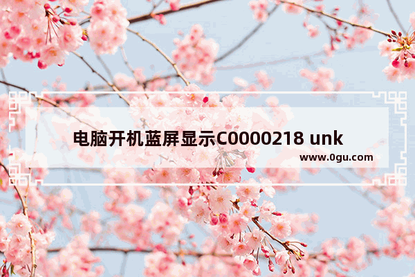 电脑开机蓝屏显示C0000218 unknown错误的原因及图文解决方法