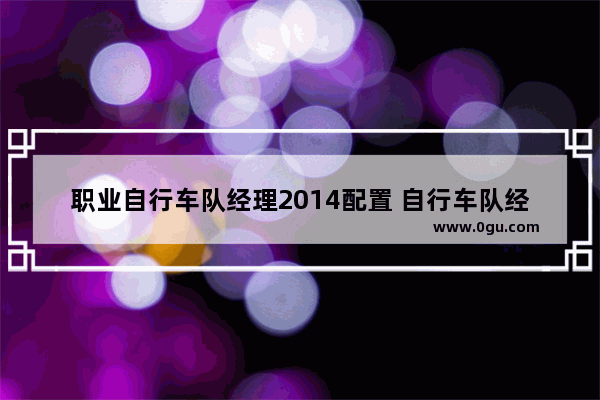 职业自行车队经理2014配置 自行车队经理最低配置及要求