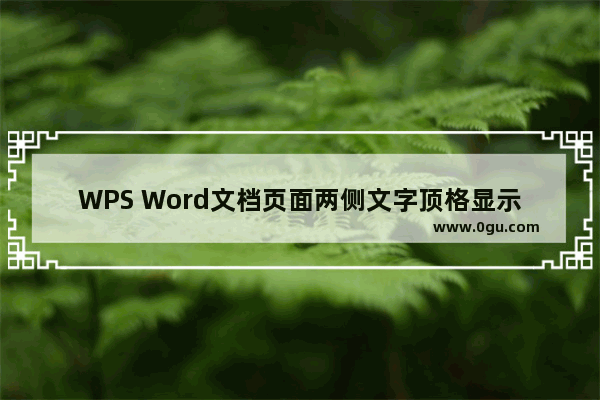 WPS Word文档页面两侧文字顶格显示怎么办 WPS Word文档页面两侧文字顶格显示的解决方法