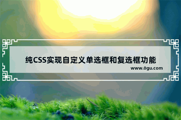 纯CSS实现自定义单选框和复选框功能