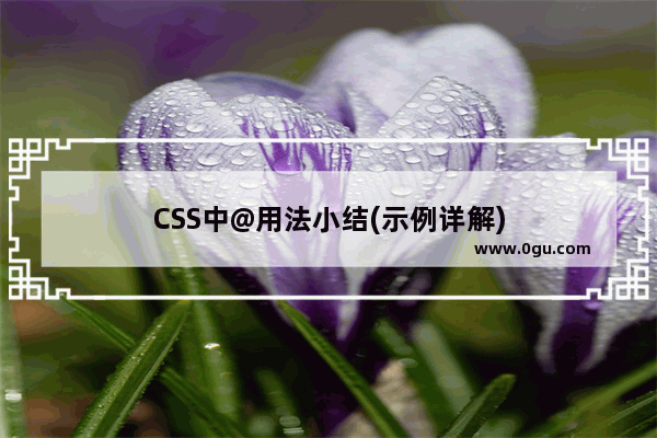 CSS中@用法小结(示例详解)