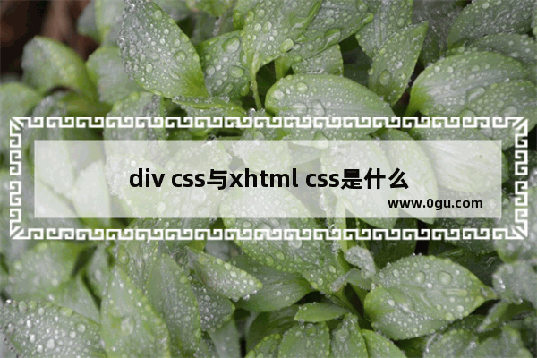 div css与xhtml css是什么意思?