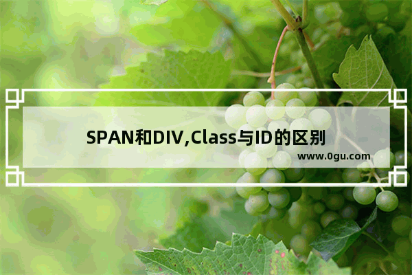 SPAN和DIV,Class与ID的区别汇总