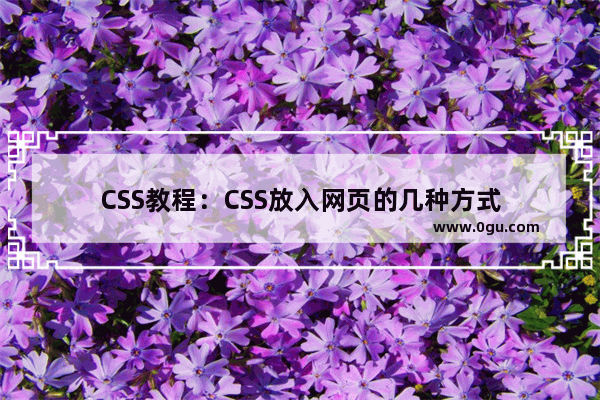 CSS教程：CSS放入网页的几种方式