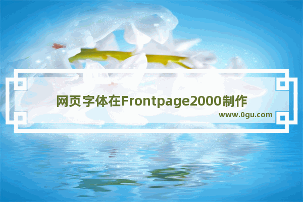 网页字体在Frontpage2000制作网页中的讲解