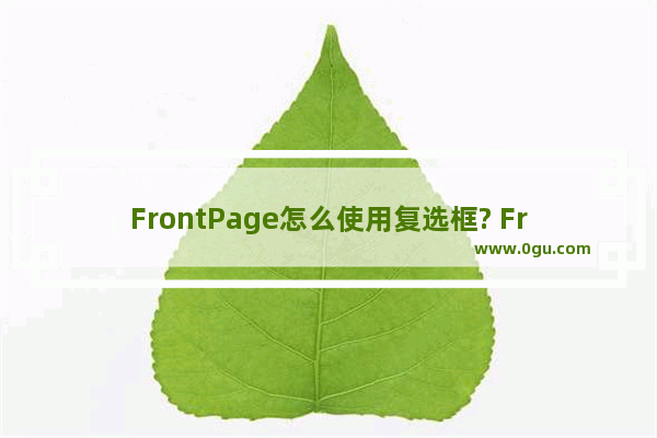 FrontPage怎么使用复选框? FrontPage复选框的用法