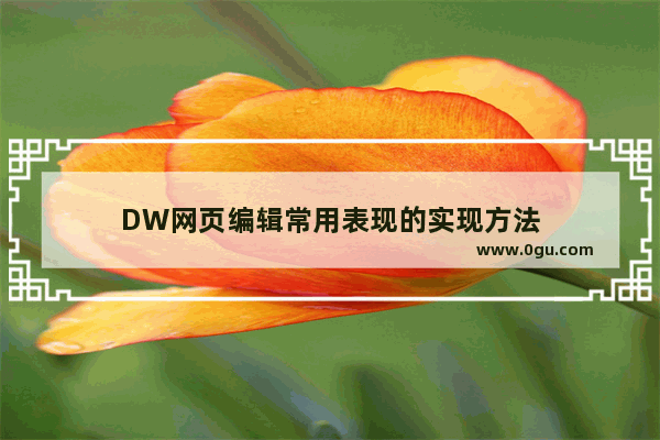 DW网页编辑常用表现的实现方法