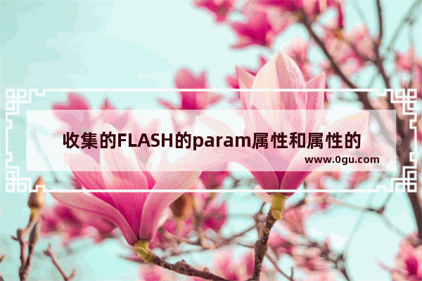 收集的FLASH的param属性和属性的详解