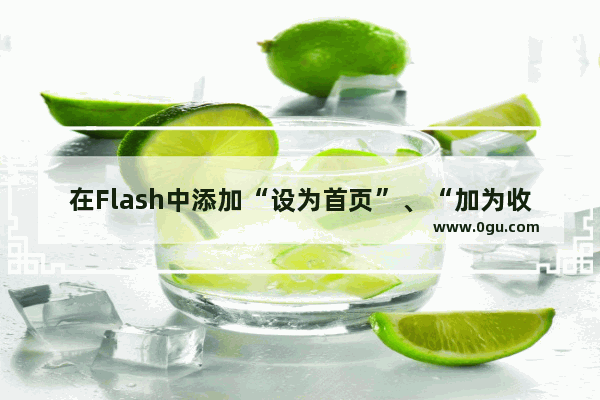 在Flash中添加“设为首页”、“加为收藏”的方法