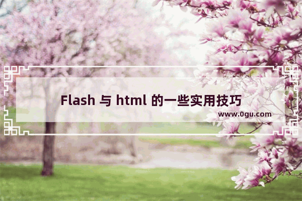 Flash 与 html 的一些实用技巧