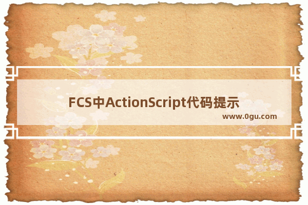 FCS中ActionScript代码提示功能