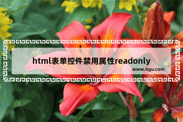 html表单控件禁用属性readonly VS disabled介绍