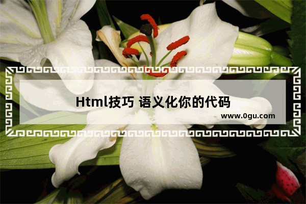 Html技巧 语义化你的代码