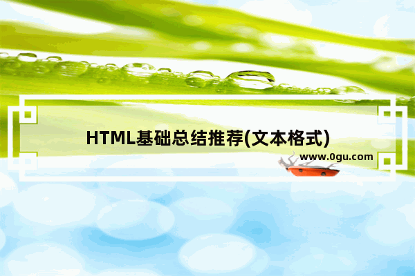 HTML基础总结推荐(文本格式)