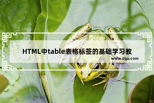 HTML中table表格标签的基础学习教程