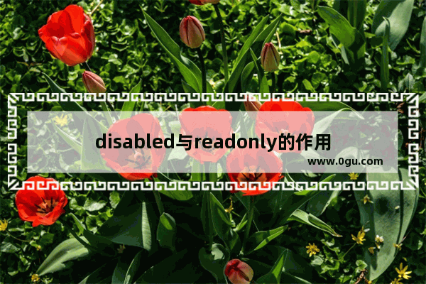 disabled与readonly的作用及区别介绍