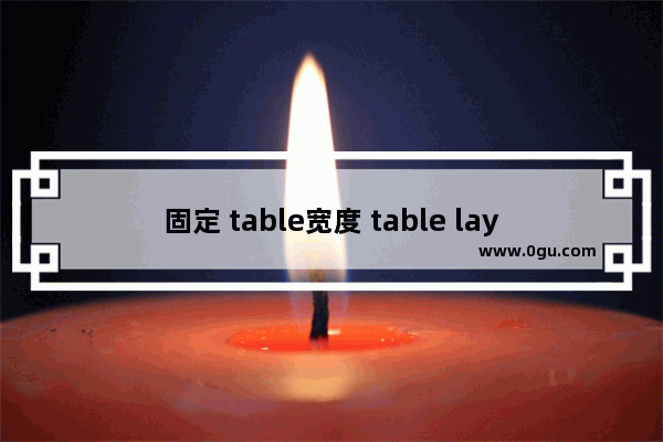 固定 table宽度 table layout: fixed