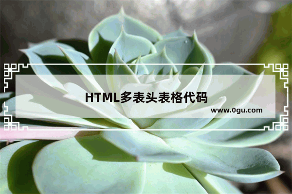 HTML多表头表格代码