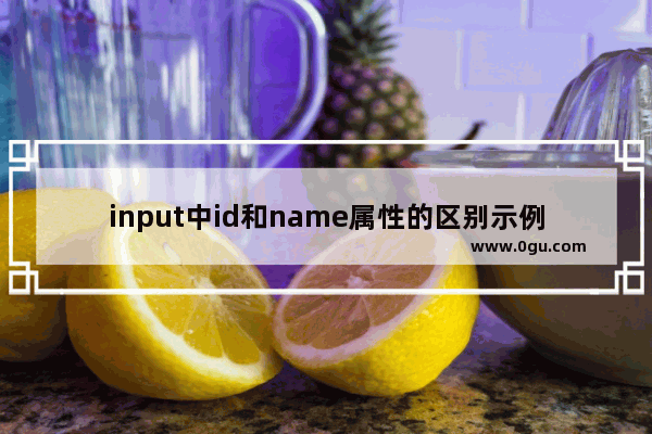 input中id和name属性的区别示例介绍