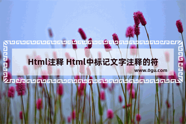 Html注释 Html中标记文字注释的符号