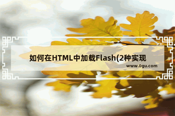 如何在HTML中加载Flash(2种实现方法)