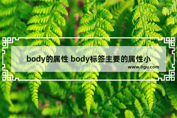 body的属性 body标签主要的属性小结