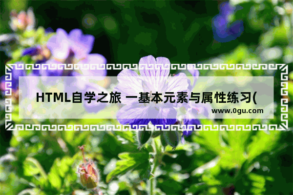 HTML自学之旅 一基本元素与属性练习(自写代码)