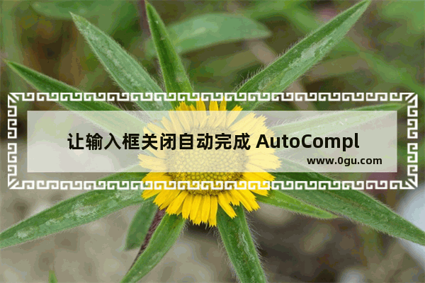 让输入框关闭自动完成 AutoComplete功能