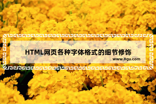 HTML网页各种字体格式的细节修饰