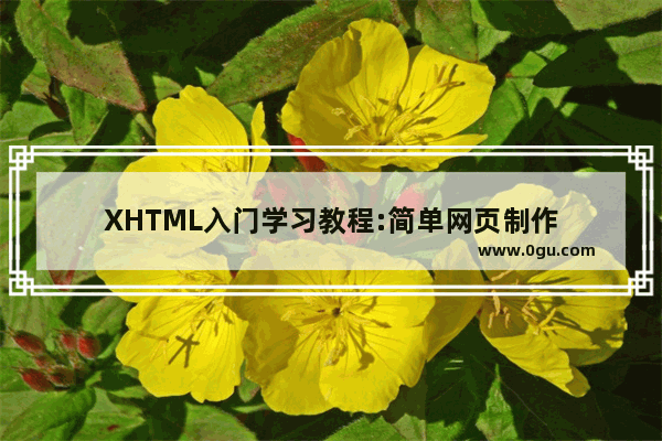 XHTML入门学习教程:简单网页制作