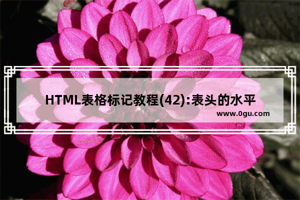 HTML表格标记教程(42):表头的水平对齐属性ALIGN