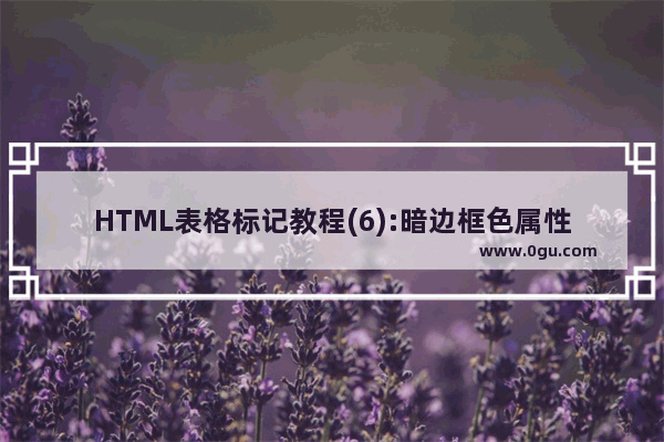 HTML表格标记教程(6):暗边框色属性BORDERCOLORDARK