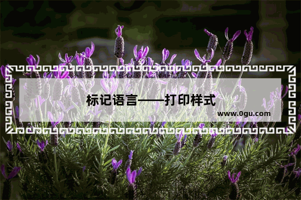 标记语言——打印样式