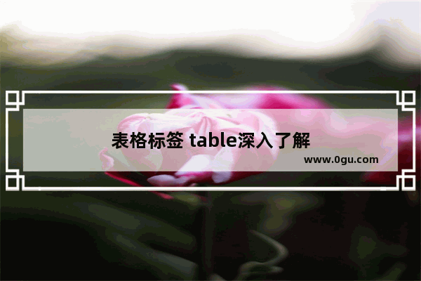 表格标签 table深入了解