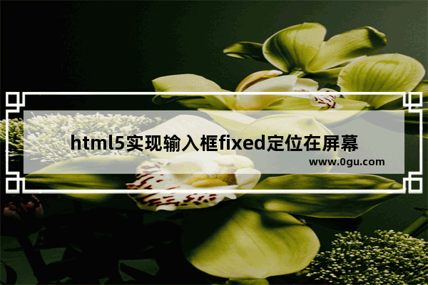 html5实现输入框fixed定位在屏幕最底部兼容性