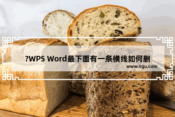 ?WPS Word最下面有一条横线如何删去 WPS文档去除底下的横线的方法教程