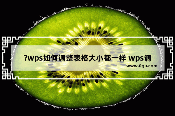 ?wps如何调整表格大小都一样 wps调整表格大小都一样的方法