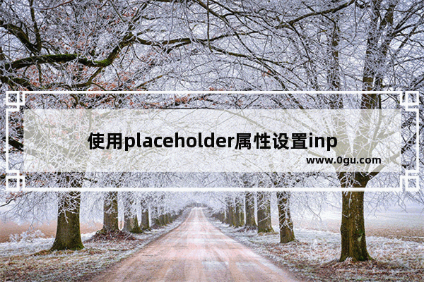 使用placeholder属性设置input文本框的提示信息