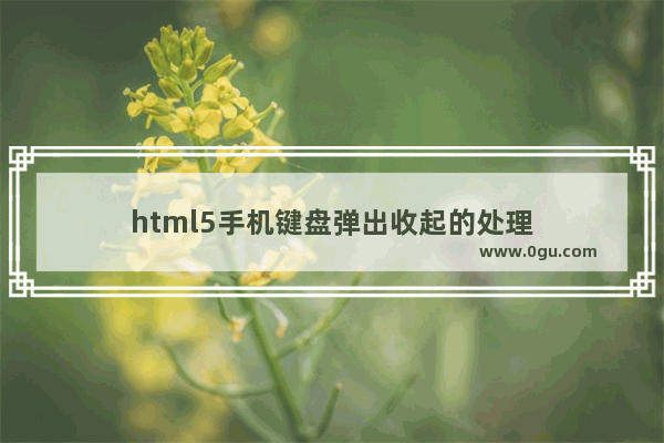 html5手机键盘弹出收起的处理