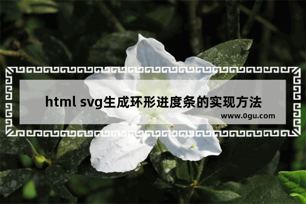 html svg生成环形进度条的实现方法