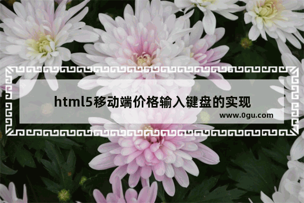 html5移动端价格输入键盘的实现