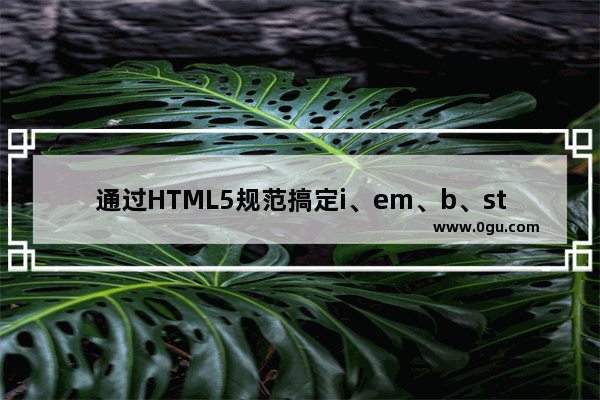 通过HTML5规范搞定i、em、b、strong元素的区别