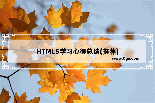 HTML5学习心得总结(推荐)