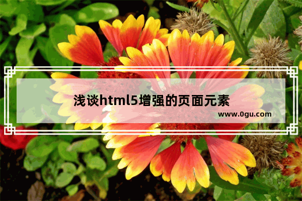 浅谈html5增强的页面元素