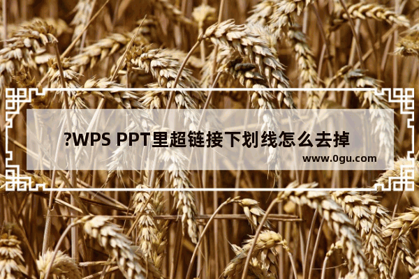 ?WPS PPT里超链接下划线怎么去掉 WPS演示文稿中去掉超链接的下划线的方法教程