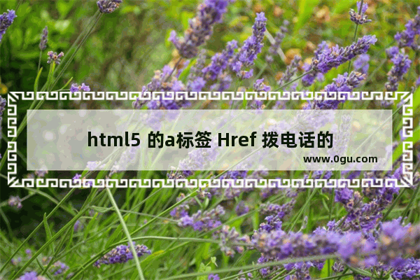 html5 的a标签 Href 拨电话的写法