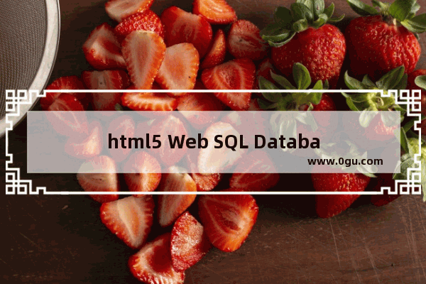 html5 Web SQL Database 之事务处理函数transaction与executeSQL解析